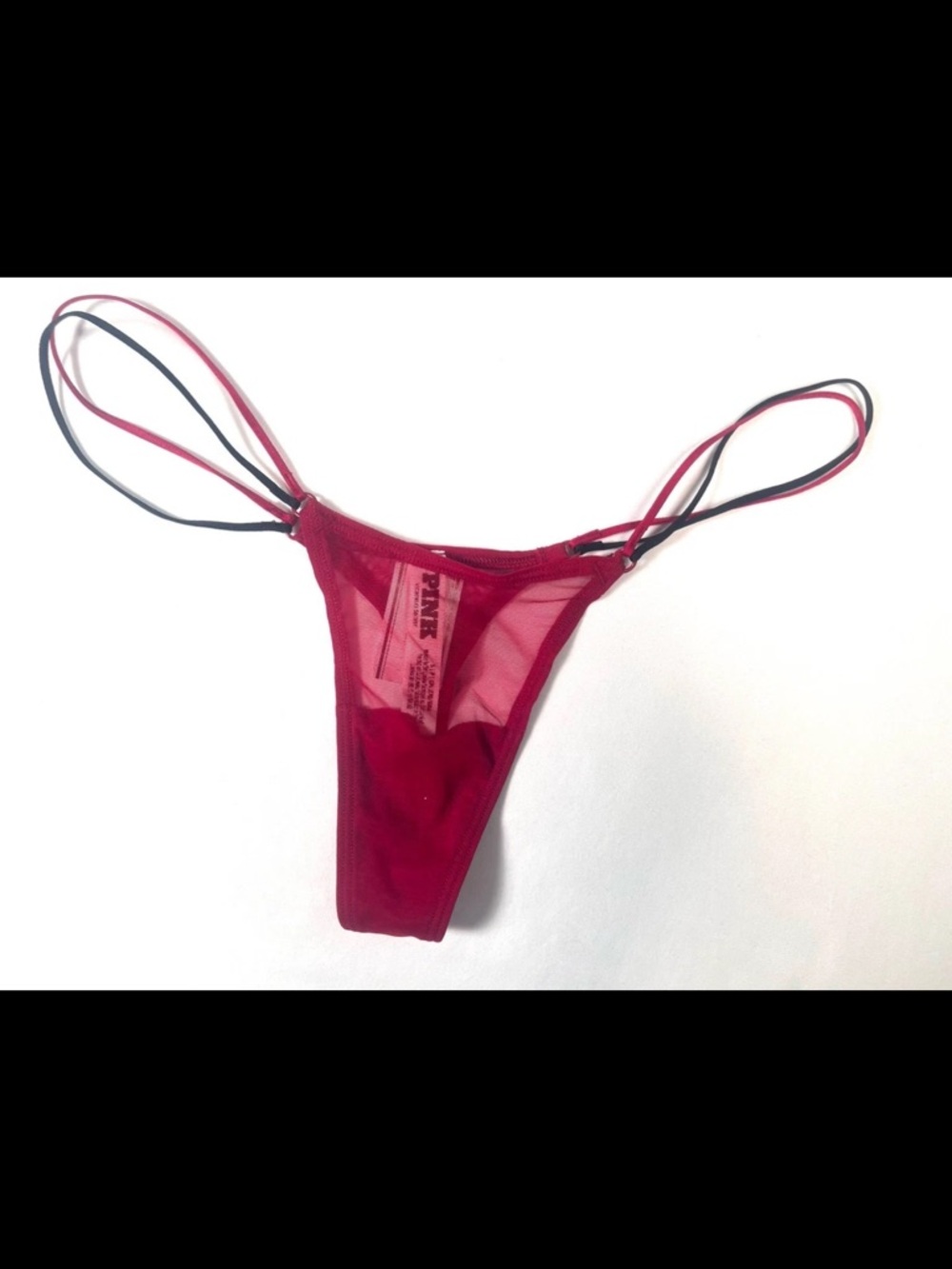VICTORIA'S SECRET PINK Strappy Micro Thong Panty VS Mesh Sexy